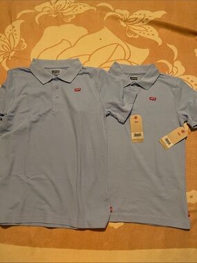 Levi's Light Blue Polo Shirt Duo - Short Sleeve Classic Collars (2 shirts )